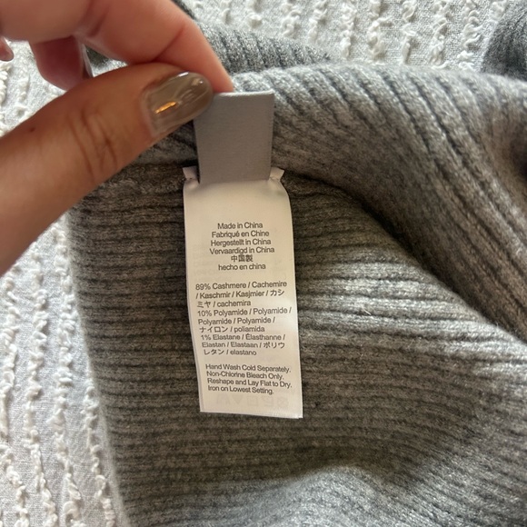 J Crew Cashmere Sweater Top Tank Top Crop Grey Gray Size XL Knit - Picture 7 of 10